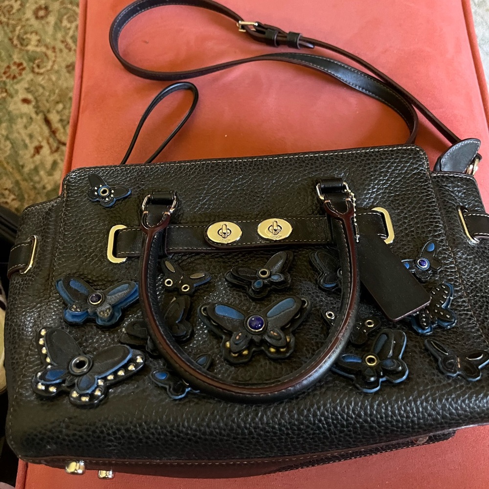 Coach Butterfly Bag Black and Blue $50